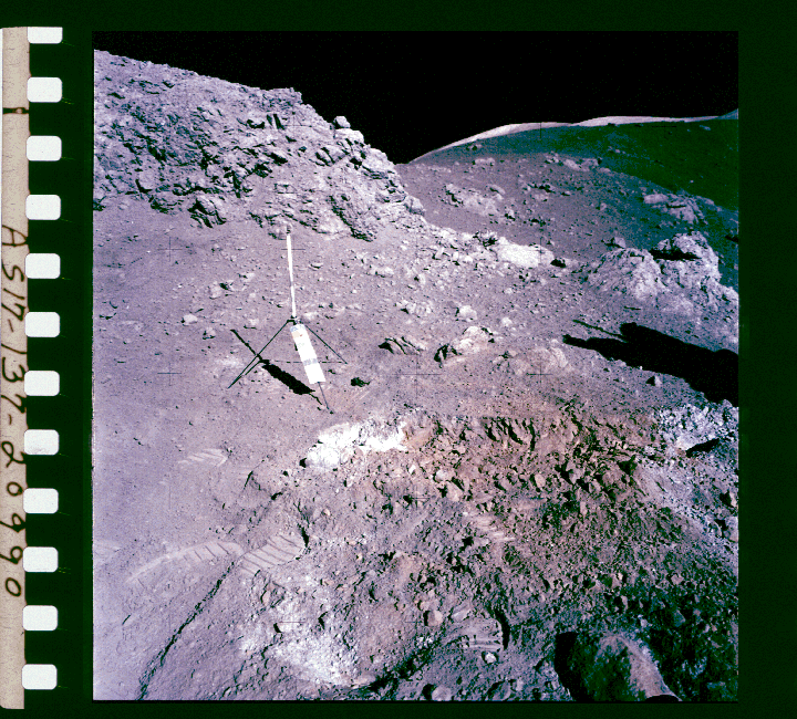 NASA Apollo 17 photograph of orange soil at Shorty Crater
